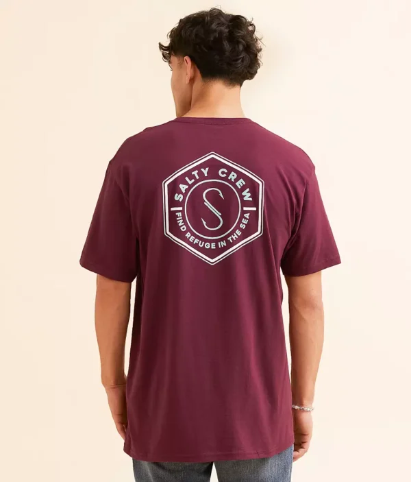 CAMISETA SALTY CREW HEXED SS BURGUNDY