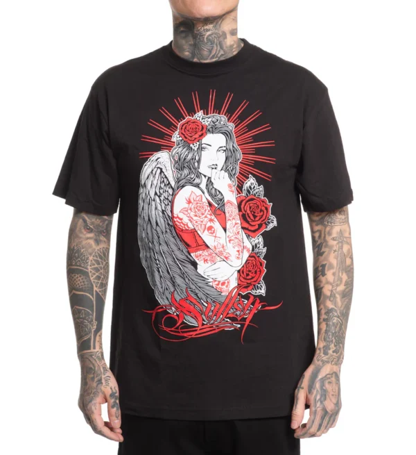 CAMISETA SULLEN RED ROSES BLK