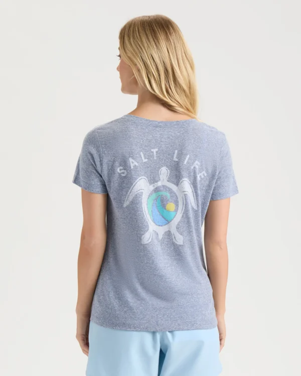 CAMISETA SALT LIFE TURTLE BREAK INDIGO