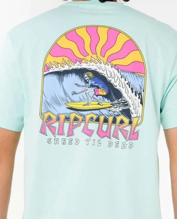 CAMISETA RIP CURL SHRED TIL LIGHT AQUA