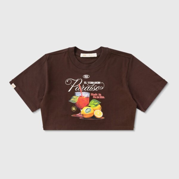 CAMISETA TRUE PARAISO CROP BROWN - Image 2