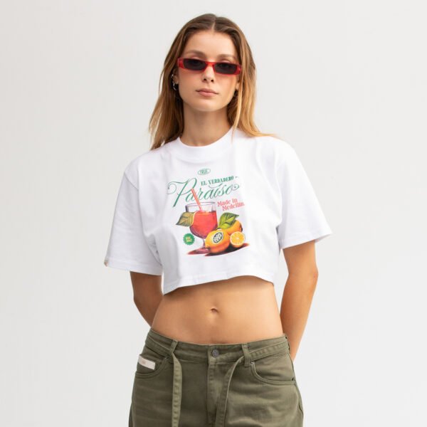 CAMISETA TRUE PARAISO CROP WHITE