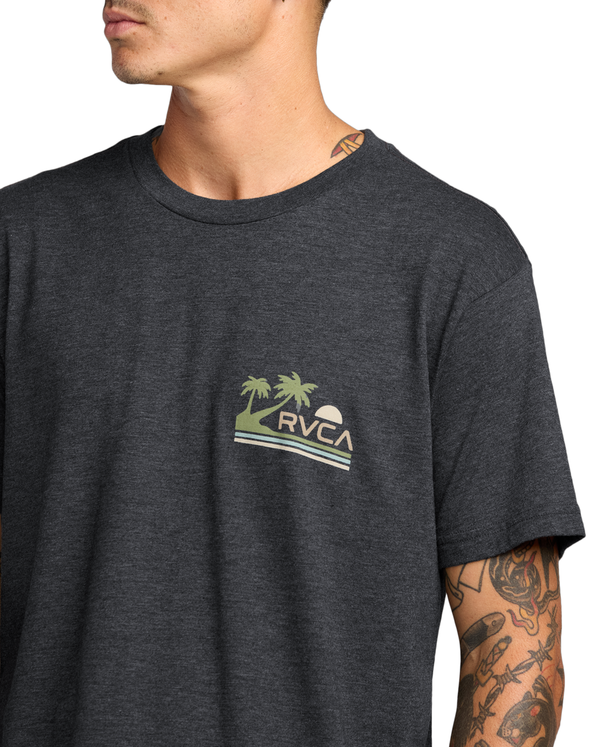 CAMISETA RVCA PALM TRAIL SS BLACK - Image 2