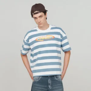 CAMISETA TRUE RACING STRIPES BOXY BLUE/W