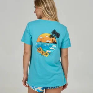 CAMISETA DAMA SALTY CREW SUNSET B.F TURQ