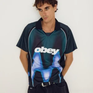 JERSEY OBEY BLURRED SOCCER DARK TEAL MUL