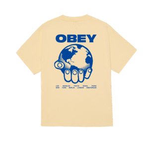 CAMISETA OBEY HELPING HAND PALE YELLOW